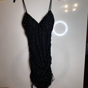 New B. Smart Black Mini Dress with crystal studs